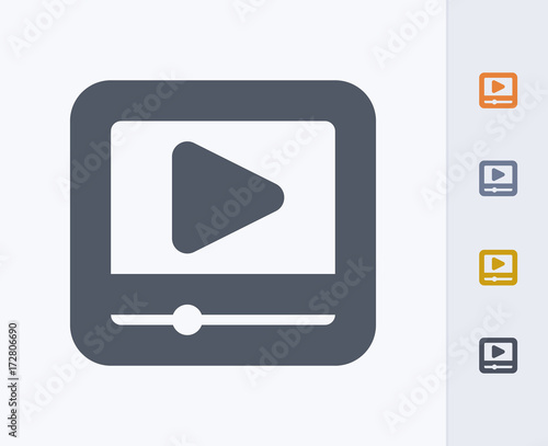 Video Clip - Carbon Icons. A professional, pixel-aligned icon  designed on a 32 x 32 pixel grid and redesigned on a 16 x 16 pixel grid for very small sizes.