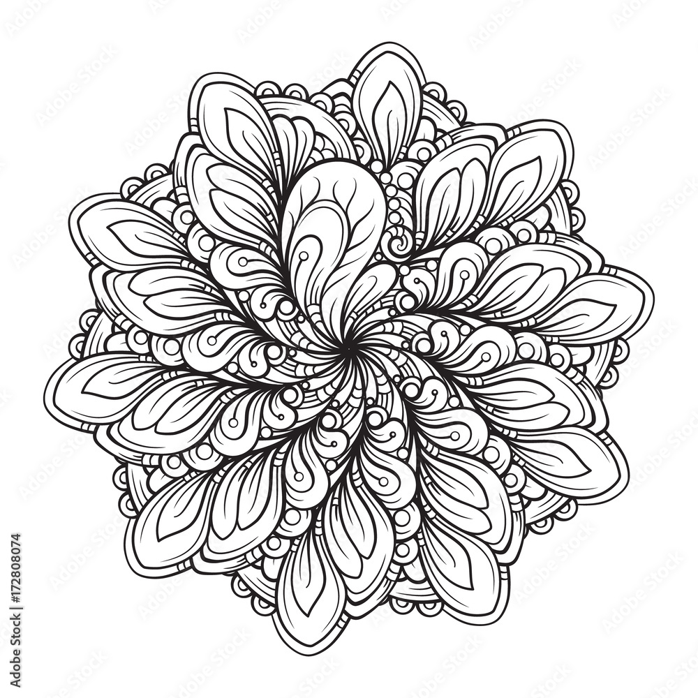 Fototapeta premium Abstract black and white mandala pattern