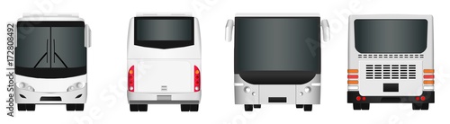 City bus template. Passenger transport. Vector illustration eps 10 isolated on white background