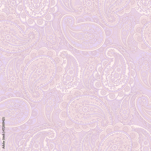 Paisley seamless ethnic ornament. Floral vector pattern