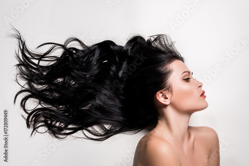 woman with beautiful black hair