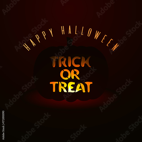 Trick or treat stylized Halloween lettering illustration. All Hallows' Eve card