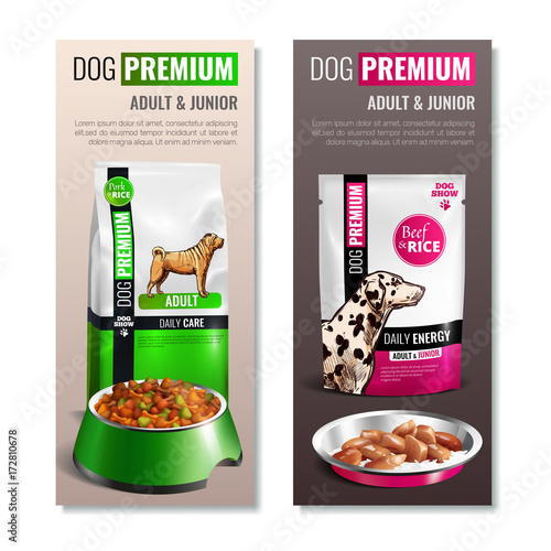 Dog Food Vertical Banner Set