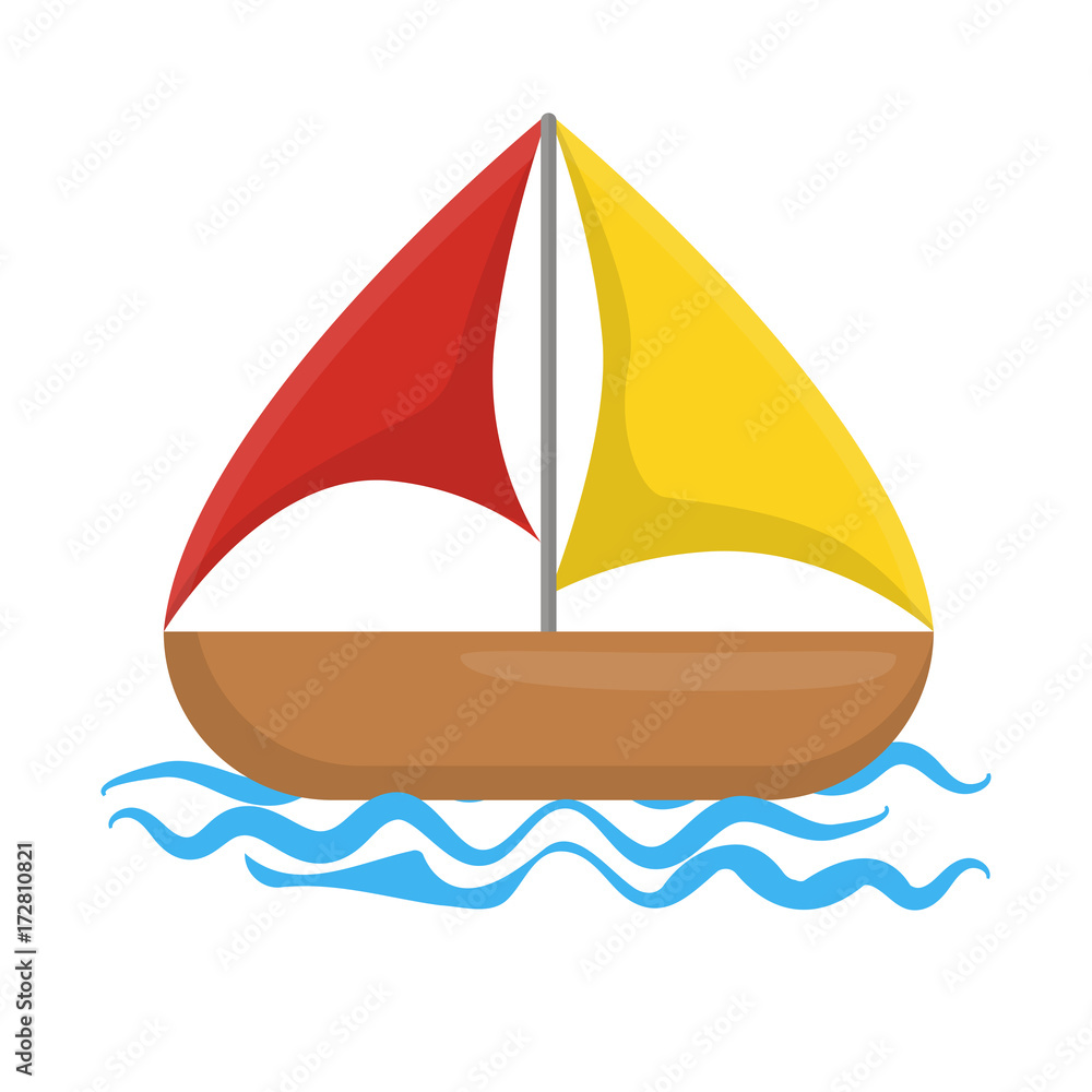 a boat. Wooden. Rest on the sea. Fishing. Flat style. For your design. a boat. Wooden. Rest on the sea. Fishing. Flat style. For your design.