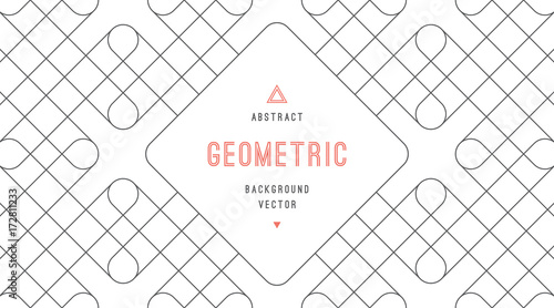Vector abstract background of geometric shapes. Rounded squares, lines and rectangles.