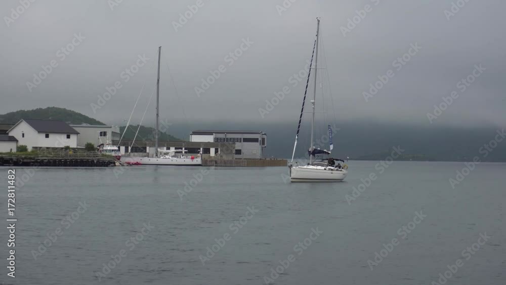 The embankment of the city of Sommaroy in Norway The embankment of the city of Sommaroy in Norway