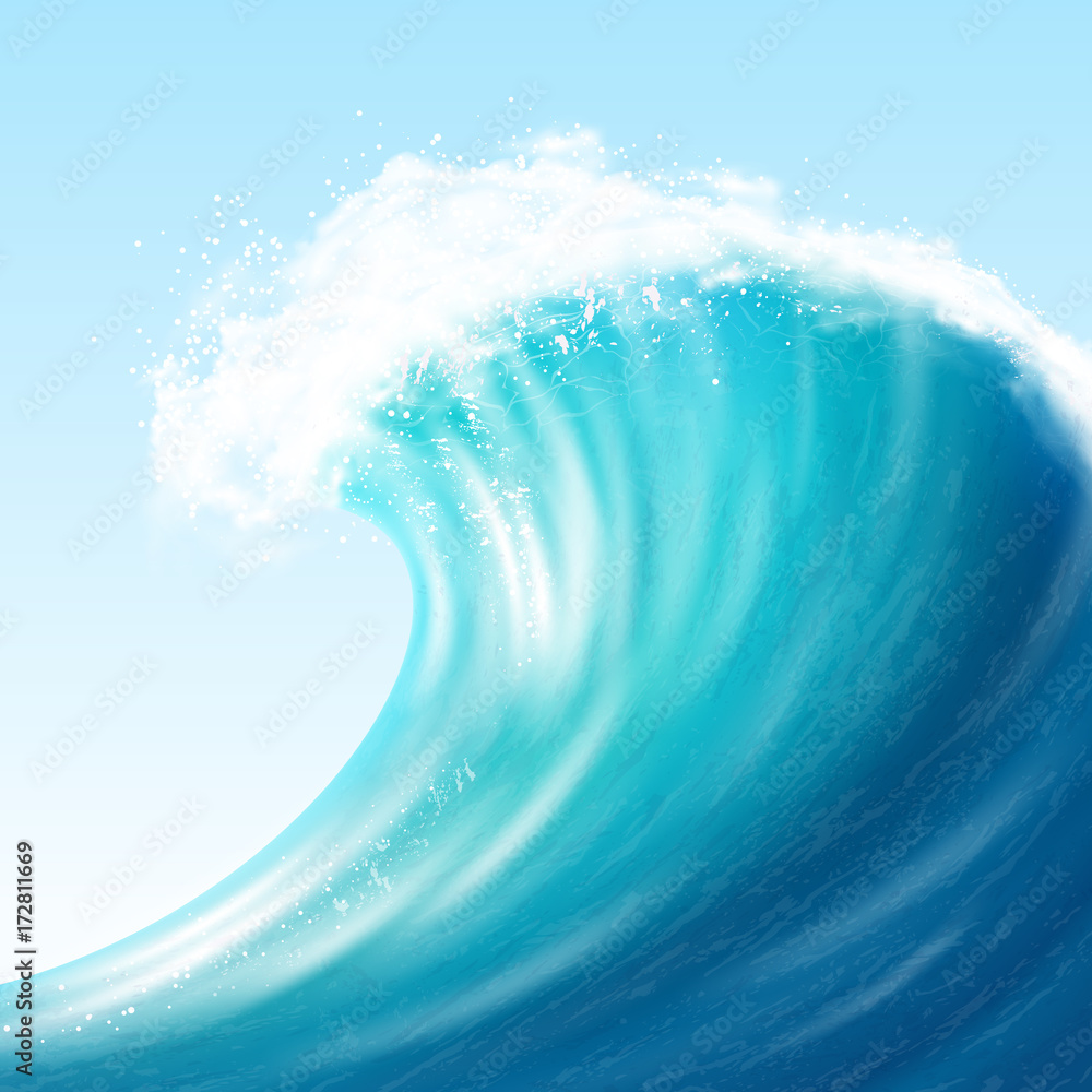 Realistic Sea Big Wave
