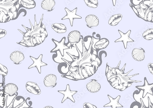 Sea Shell pattern. Summer Textile