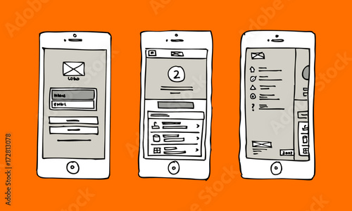 Phone UI UX Wire frame