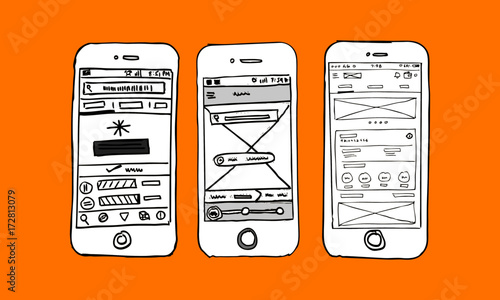 Phone UI UX Wire frame