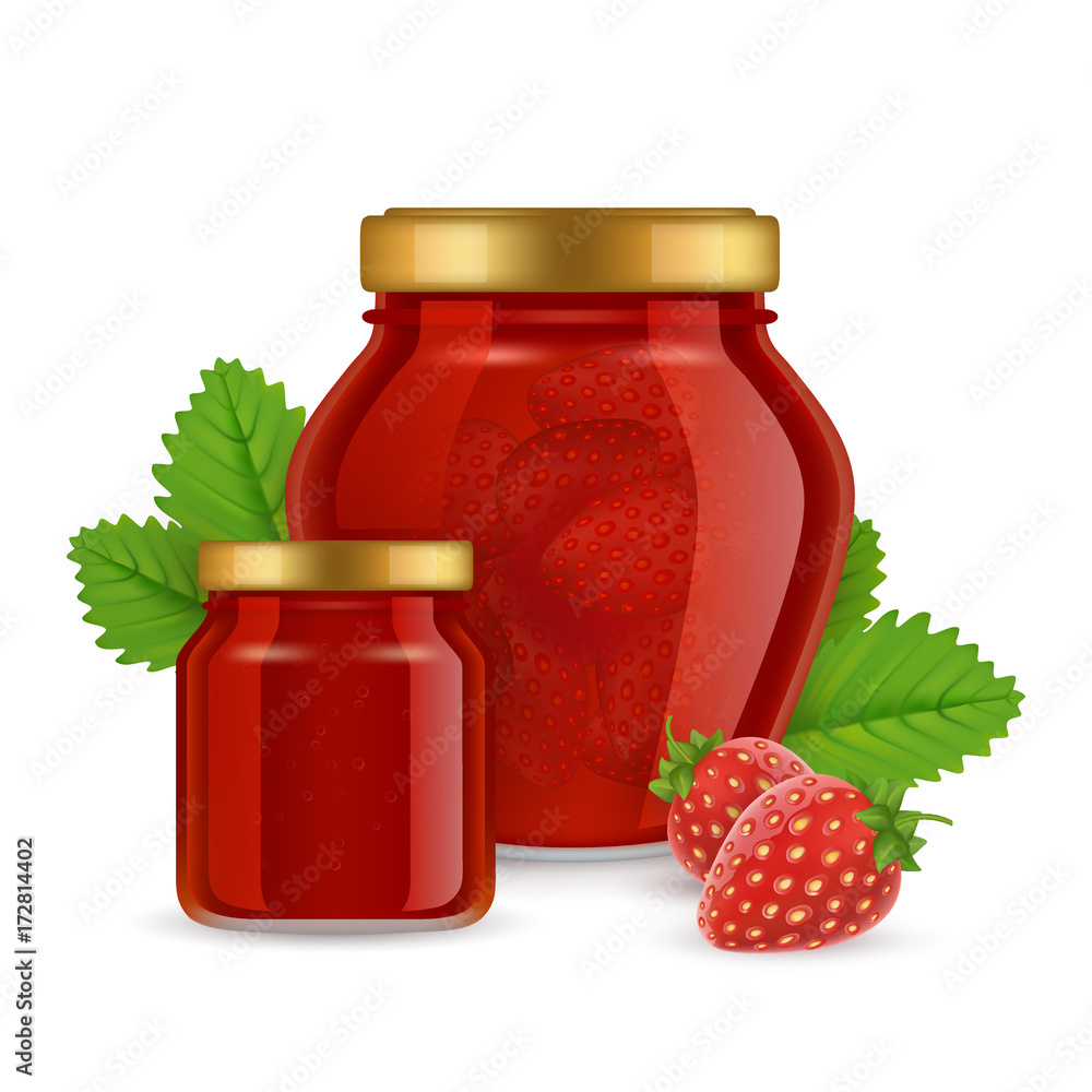Strawberry jam vector realistic illustration Strawberry jam vector realistic illustration