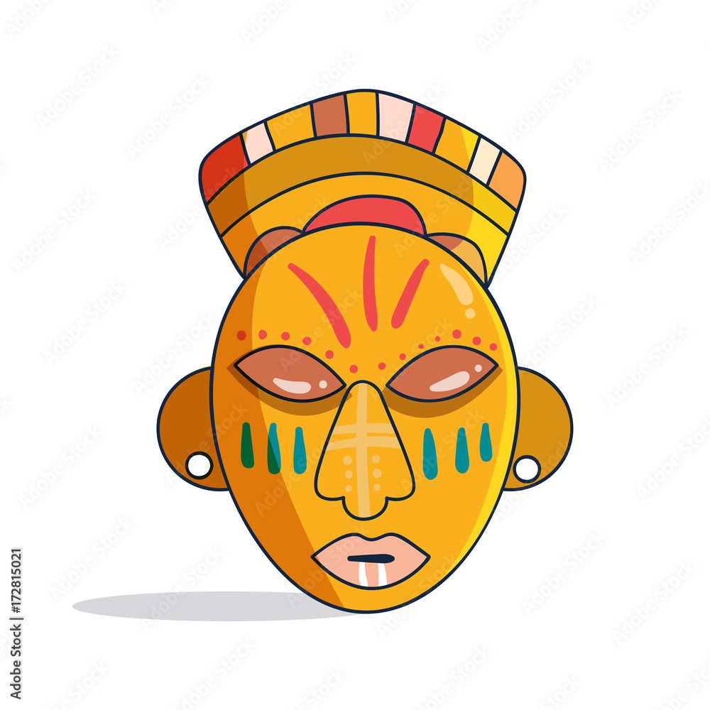 African mask. Colorful. Vector.
