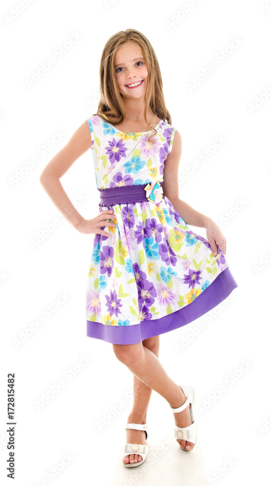 Adorable smiling little girl child in princess dress isolated Adorable smiling little girl child in princess dress isolated
