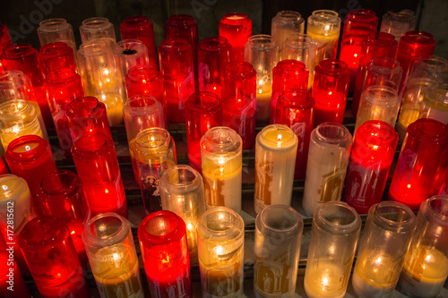 yellow and red candles in cathedral
