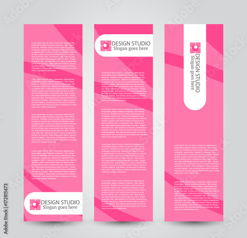 Banner template. Abstract background for design, business, education, advertisement. Pink color. Vector illustration.