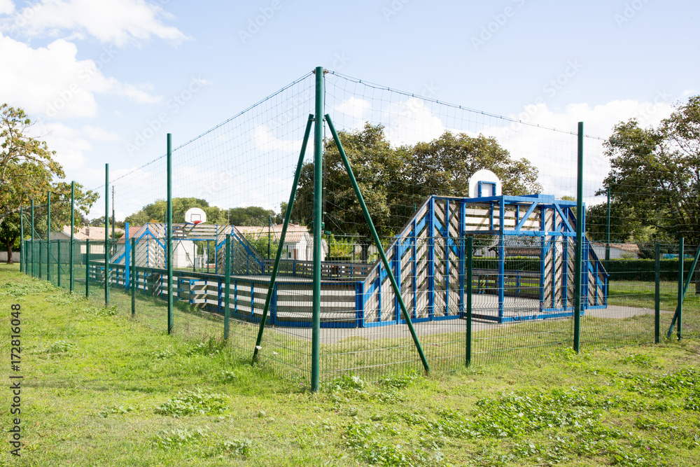 Public sports ground in the city outdoors court sunny day Public sports ground in the city outdoors court sunny day