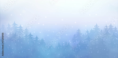 Christmas background winter landscape