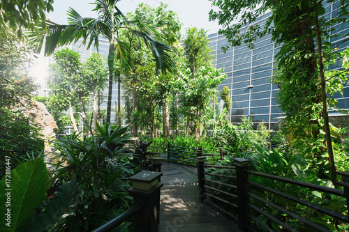 The garden at Kuala Lumpur International Airports  KLIA  terminal in Malaysia