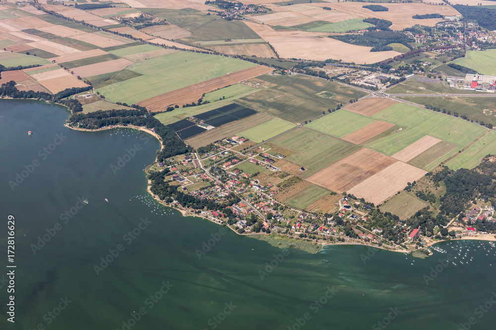aerial view of the  green lake