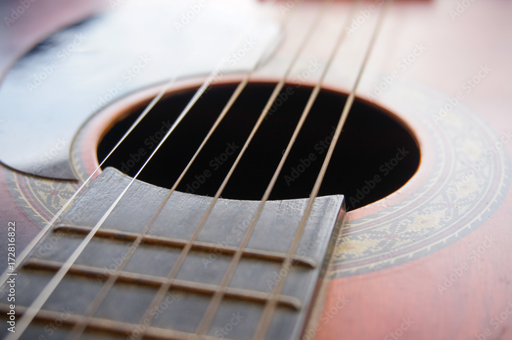 Fototapeta premium Close up image of an acoustic guitar