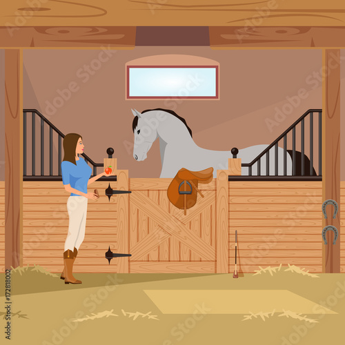 Trotter In Stall Flat Composition