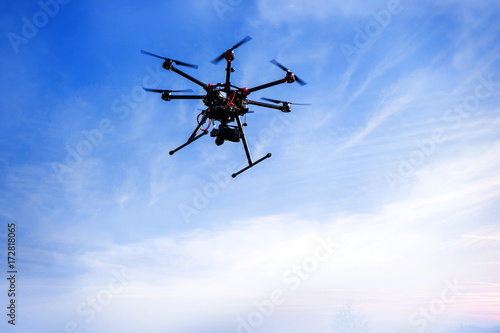 Fototapeta Naklejka Na Ścianę i Meble -  Drone Flying in the Sky