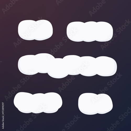 Snow caps, snowballs and snowdrifts set. Winter decoration element