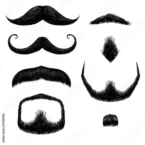 Mustaches set hand drawing