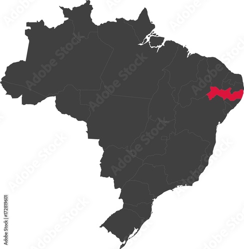 Foto Map of Brazil split into individual states