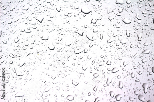 drops of water on car after rain, background with copy space