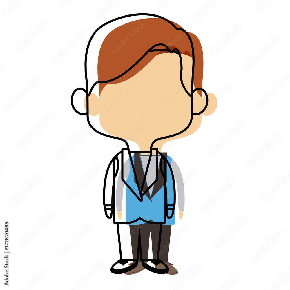 cute man cartoon standing formal clothes character vector illustration cute man cartoon standing formal clothes character vector illustration