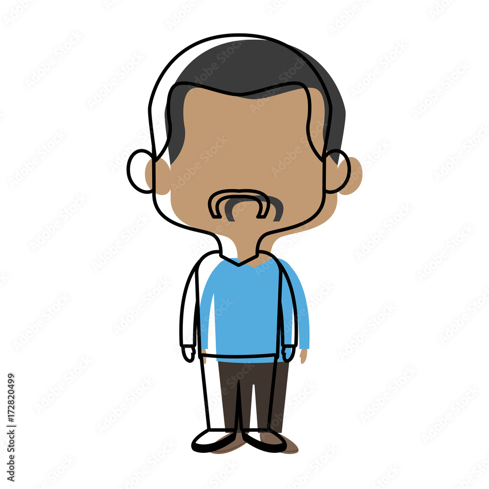 cute man cartoon standing formal clothes character vector illustration