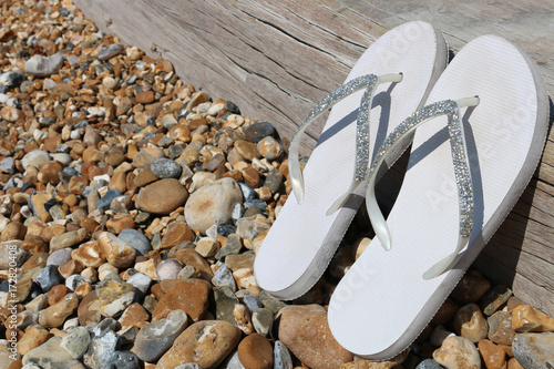 flip flops on the beach