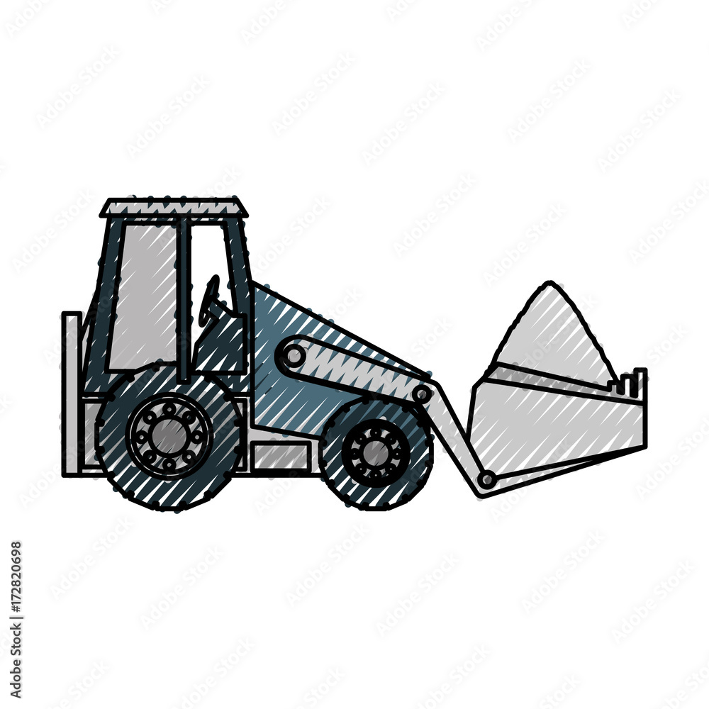 Naklejka premium skid steer loader vector illustration