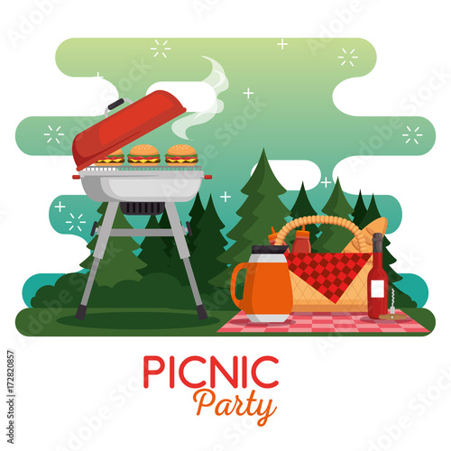 colorful picnic party poster