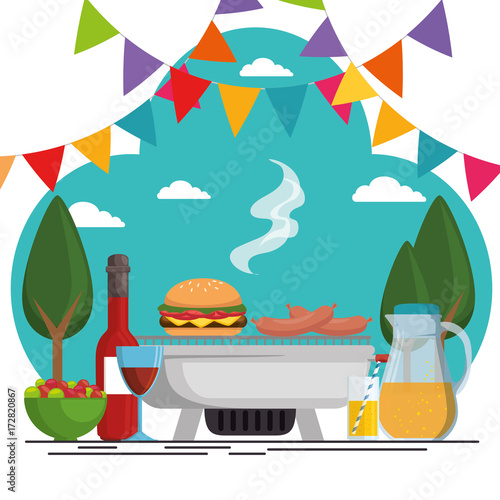 colorful picnic party poster