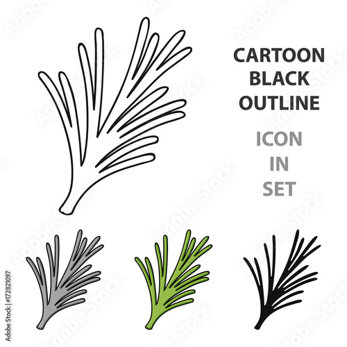 Rosemary icon in cartoon style isolated on white background. Herb an spices symbol stock vector illustration.