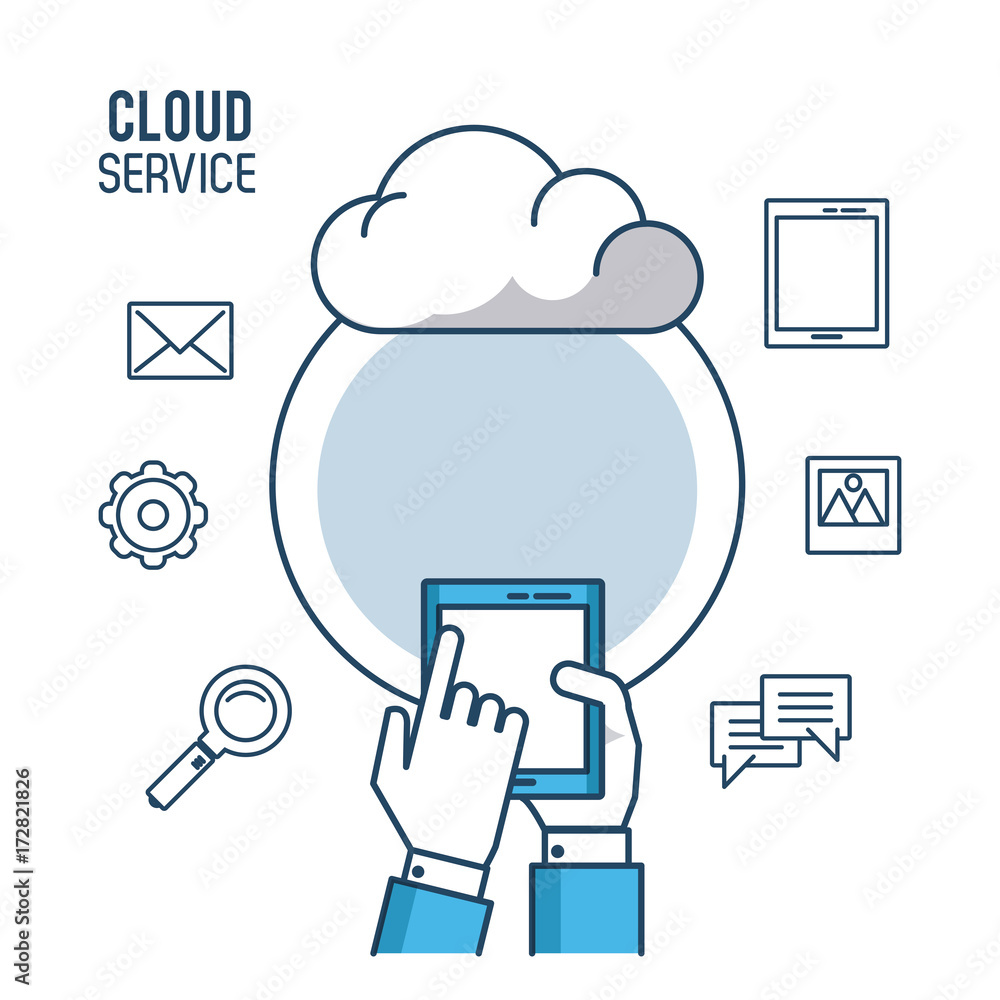 Cloud computing service icon vector illustration graphic dsign Cloud computing service icon vector illustration graphic dsign