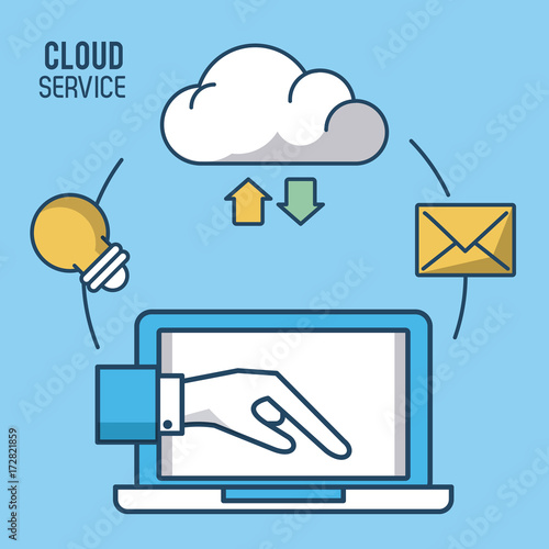 Cloud computing service icon vector illustration graphic dsign