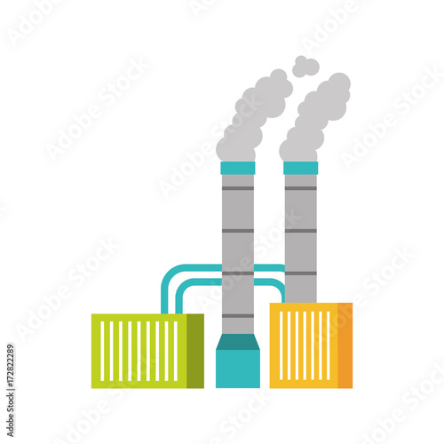 pollution from factory smoking industrial concept vector illustration