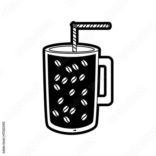 iced coffee  vector illustration