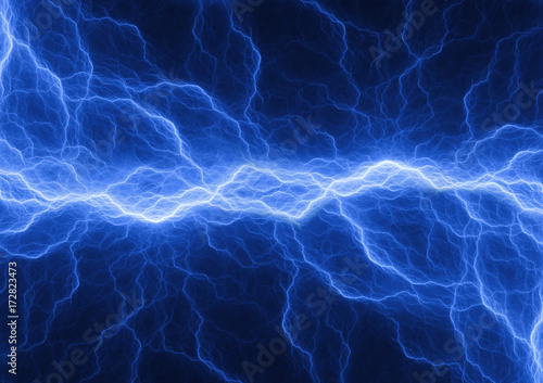 Blue lightning , plasma background
