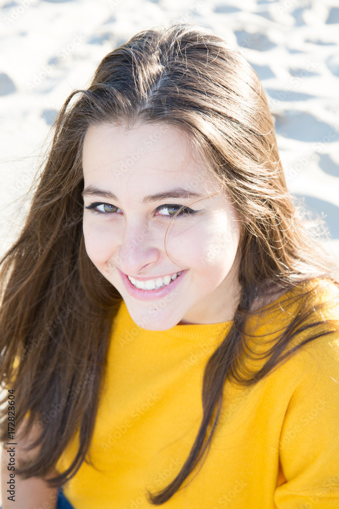 Young attractive woman near the ocean on a summer day Young attractive woman near the ocean on a summer day