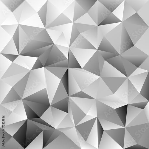 Geometric abstract triangle tile pattern background - polygon vector graphic from grey triangles © David Zydd
