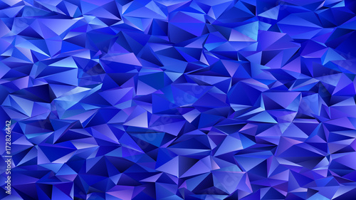 Dark blue abstract mosaic chaotic triangle pattern background - geometrical vector graphic design from triangle tiles