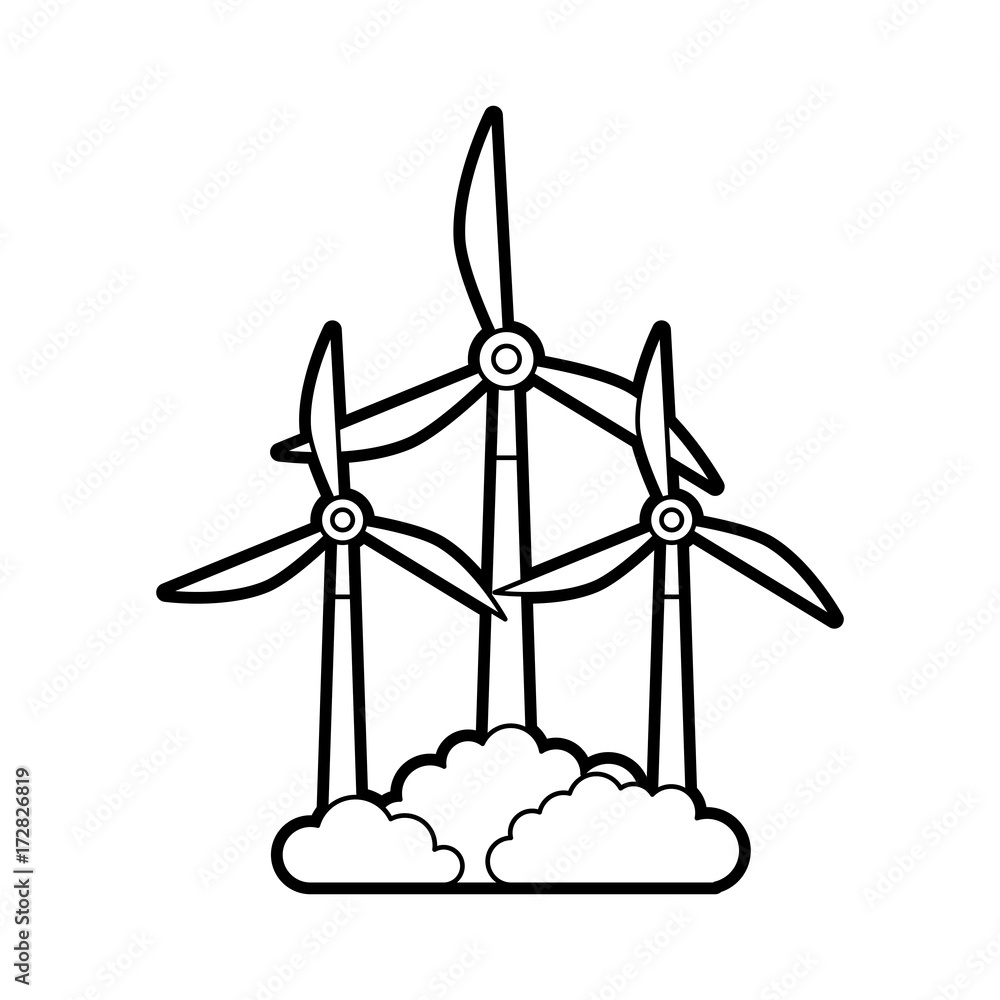 alternative sources of energy renewable windmills vector illustration alternative sources of energy renewable windmills vector illustration