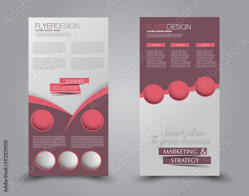 Fototapeta Naklejka Na Ścianę i Meble -  Skinny flyer or leaflet design. Set of two side brochure template or banner.  Vector illustration.