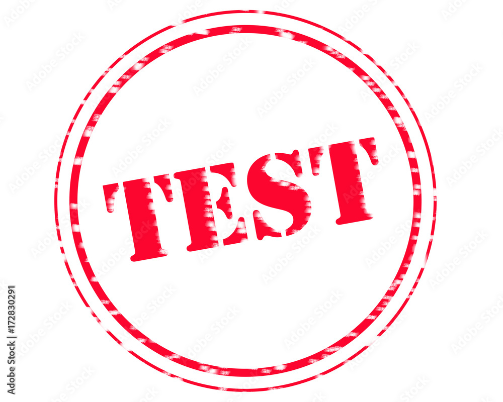 TEST RED Stamp Text on Circle white backgroud TEST RED Stamp Text on Circle white backgroud