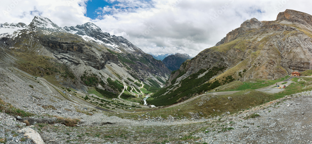 panorama of the Stelvio Pass