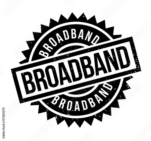 Broadband rubber stamp. Grunge design with dust scratches. Effects can be easily removed for a clean, crisp look. Color is easily changed.